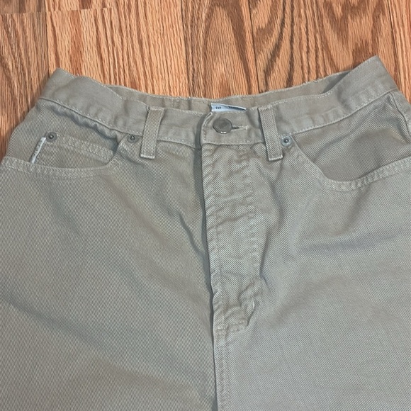 Bongo 90s High Rise Tan Jean Shorts, khaki denim, 9 - Picture 4 of 10